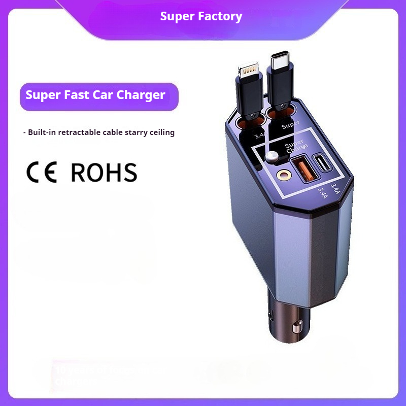 Fast Charging Cable - Cargador de Coche de 120W con