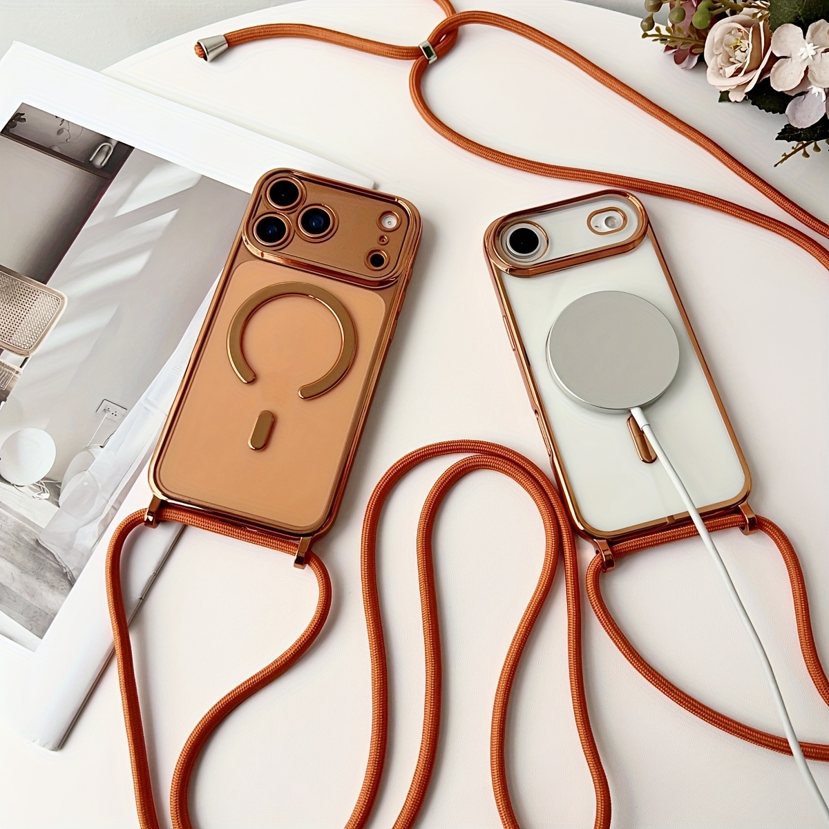Lanyard Phone Strap - Funda de teléfono transparente magnética con