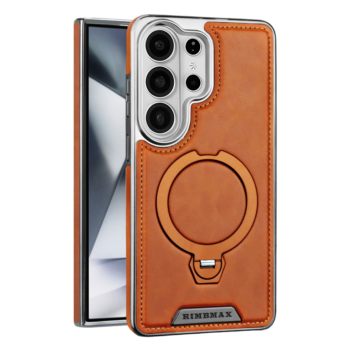 Phone Accessories Ring Holder - Funda de cuero PU para Samsung