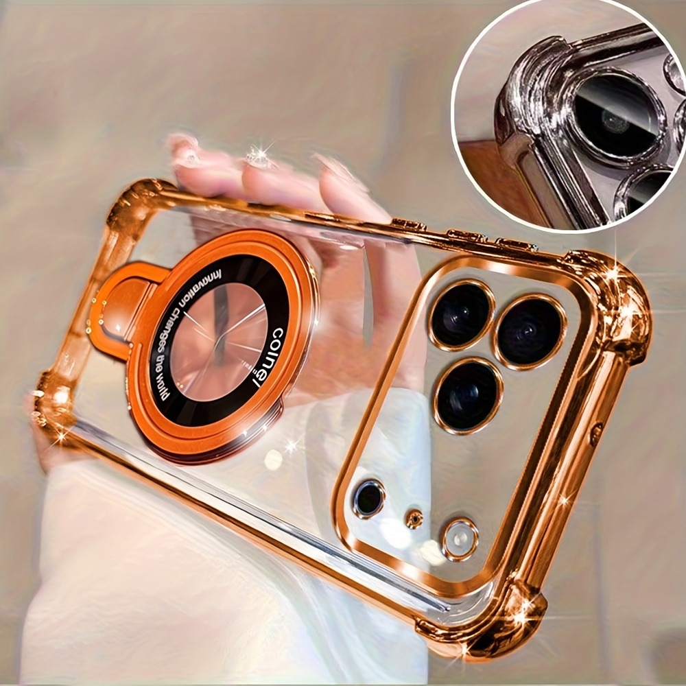 Phone Accessories Ring Holder - Funda de Lujo con Acabado Plateado