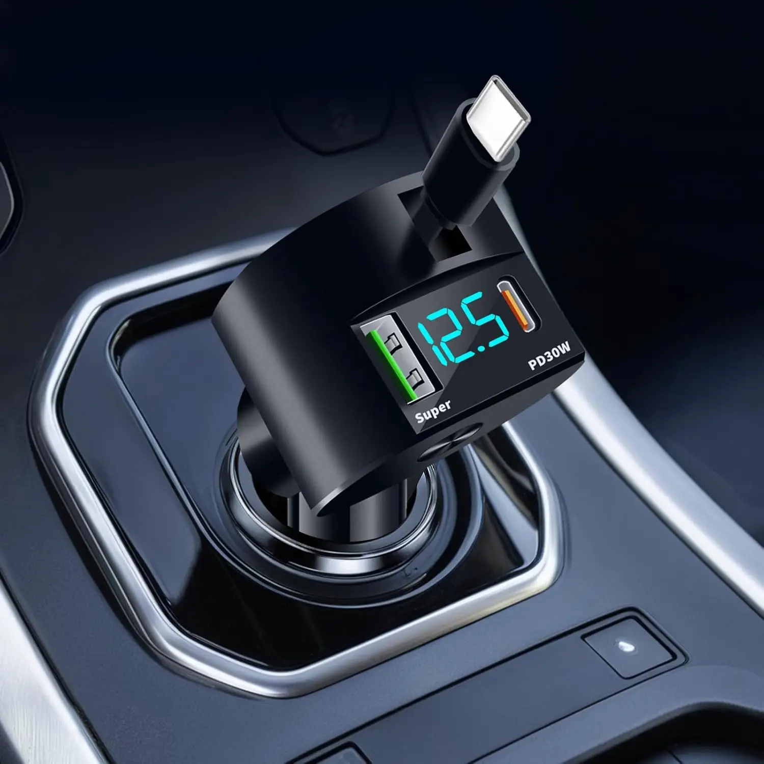 Fast Charging Cable - Cargador de coche retráctil mejorado 3