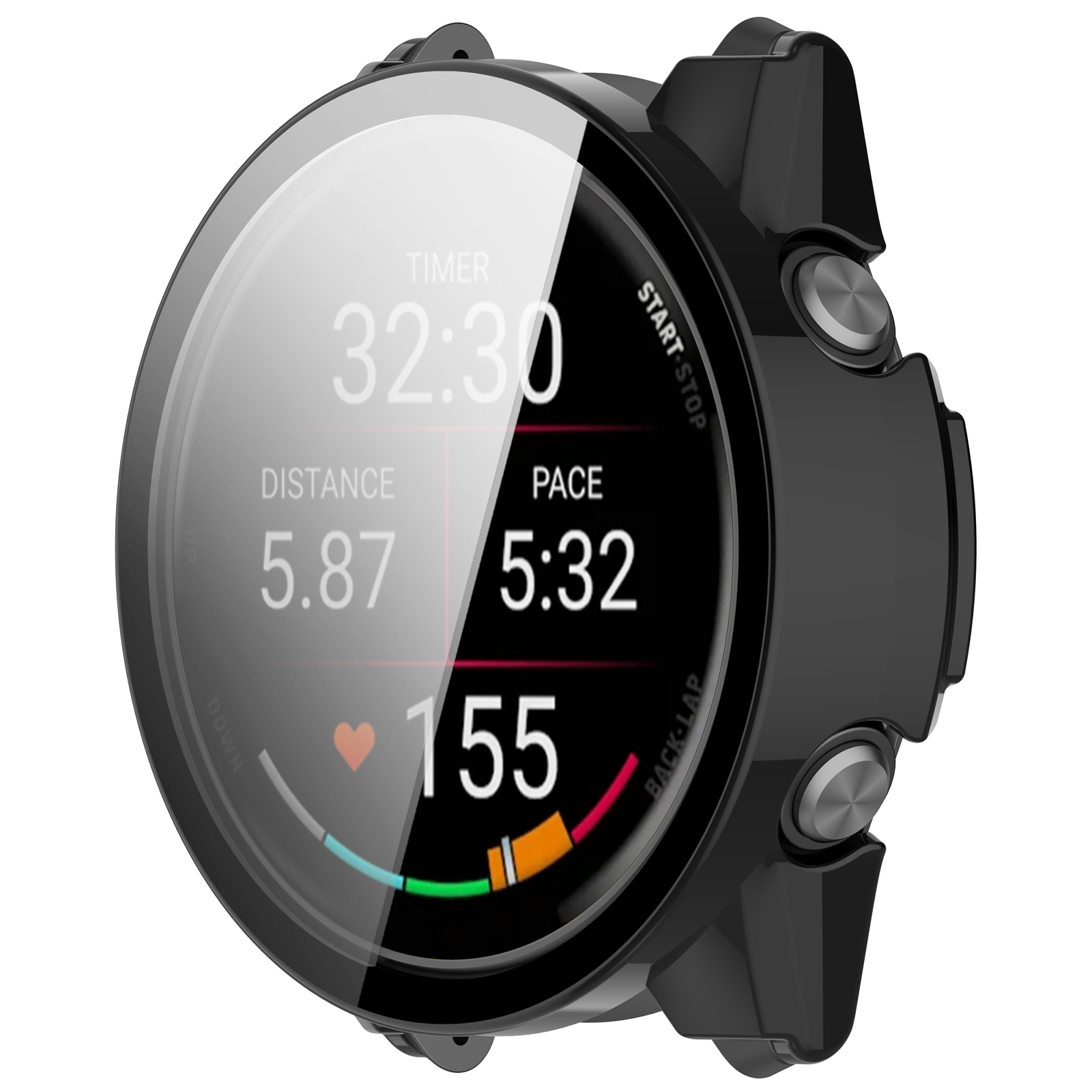 Tempered Glass Screen - WANLONFENG para Garmin Forerunner 570, funda