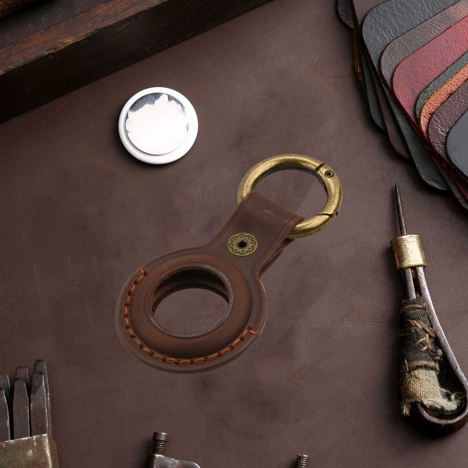 1PCS Funda de Cuero de Vaca pa - Airtag Holder Case reseña y precio