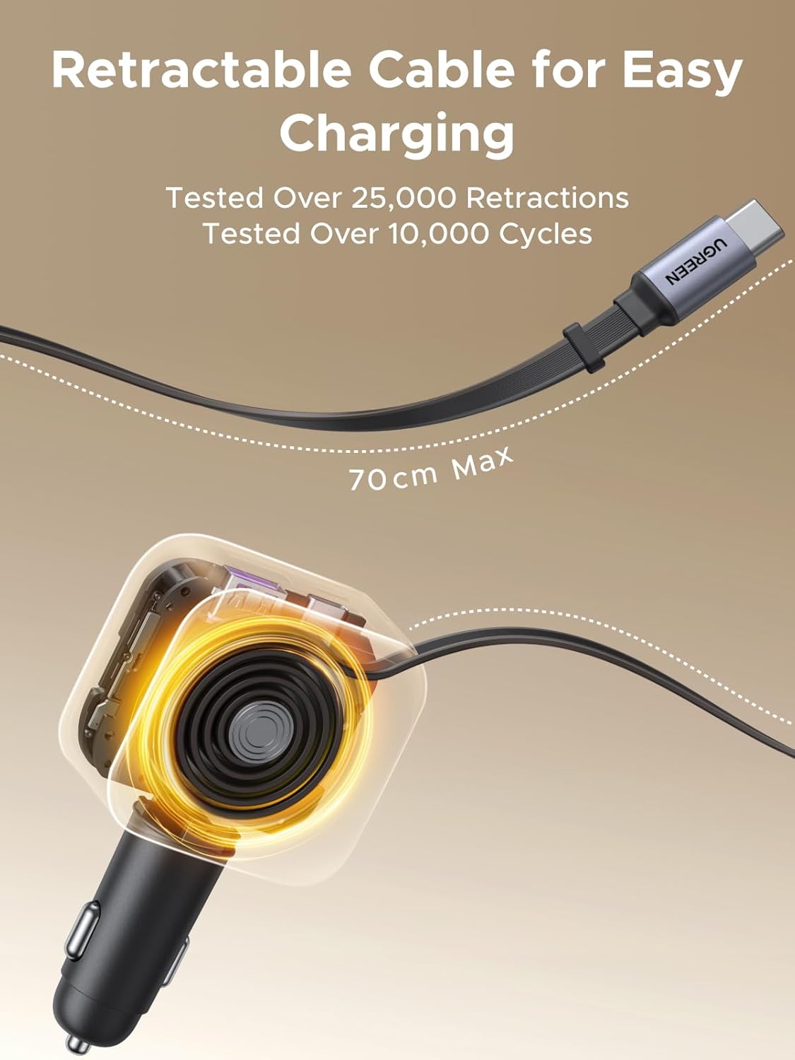 Cargador retráctil para coche  - Fast Charging Cable reseña y precio