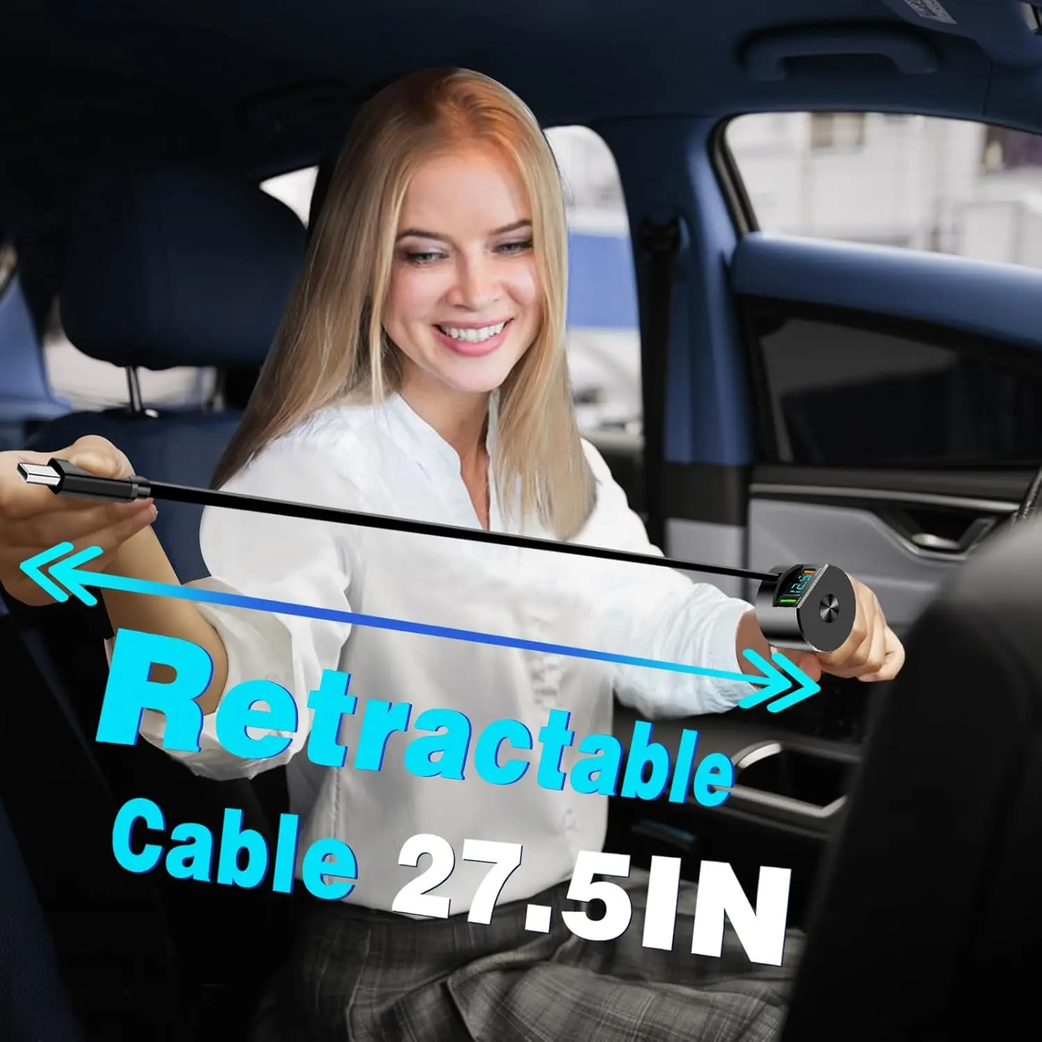 Cargador de coche retráctil me - Fast Charging Cable reseña y precio