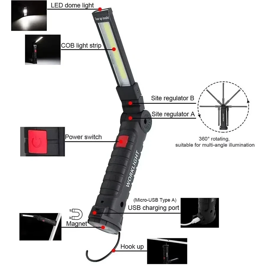 Nueva Linterna LED COB Portáti - Type C Adapter reseña y precio